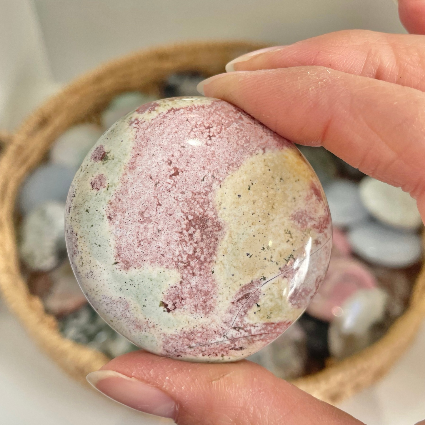 Unicorn Jasper Cookie Palm Stone