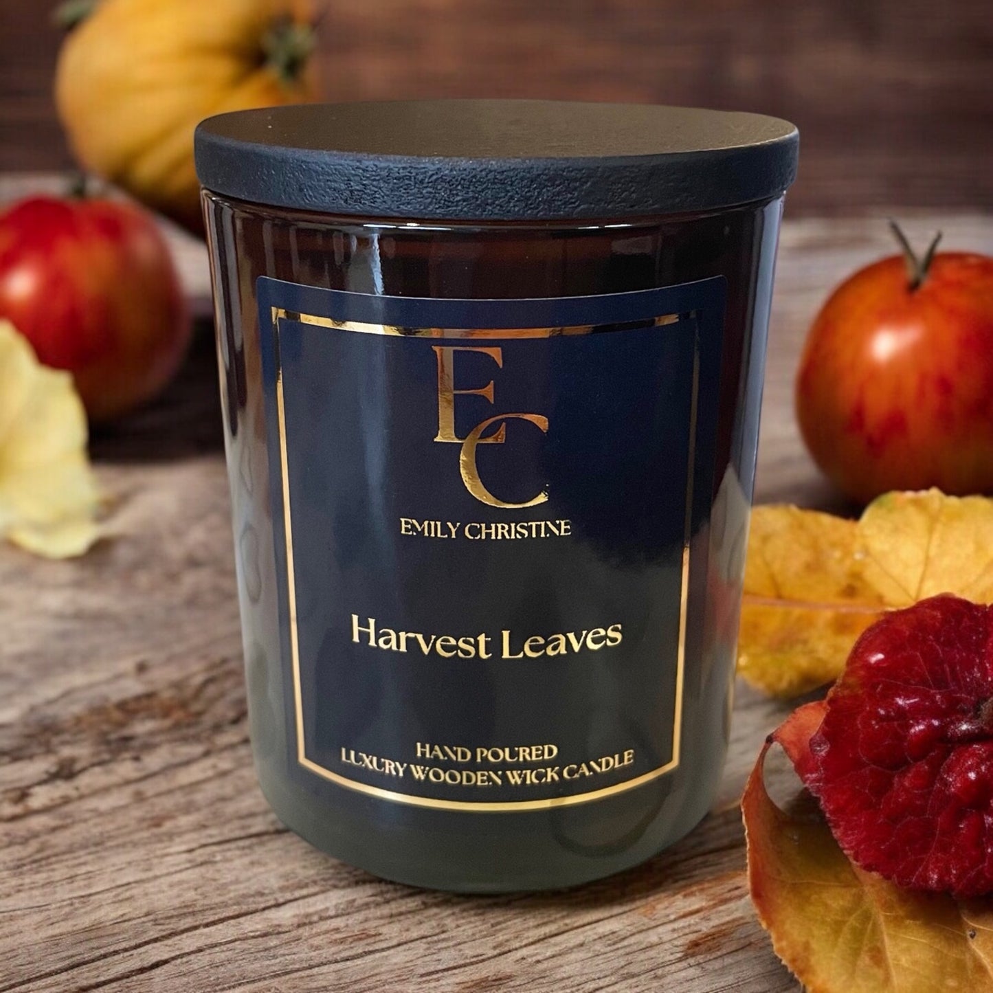 Harvest Leaves Luxury Wooden Wick Candle