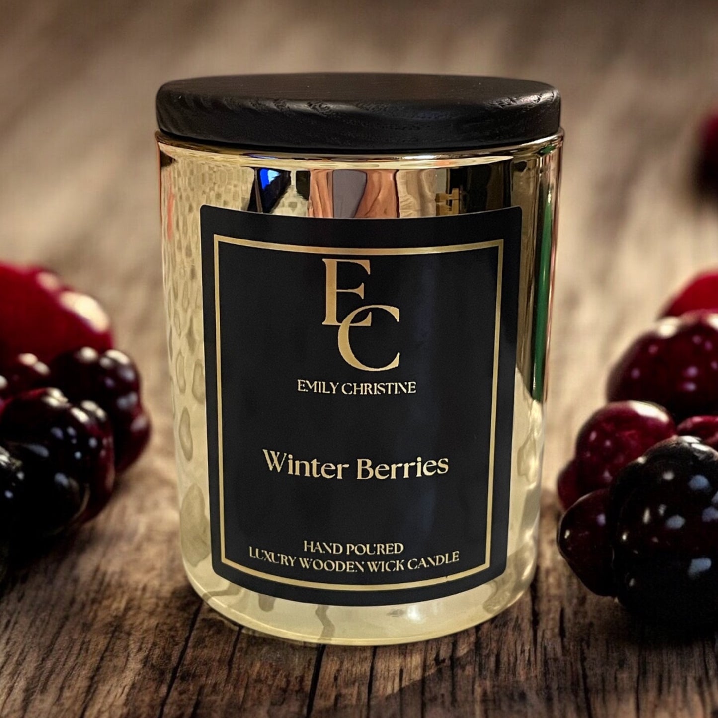 Winter Berries Luxury Wooden Wick Candle “LIMITED EDITION”