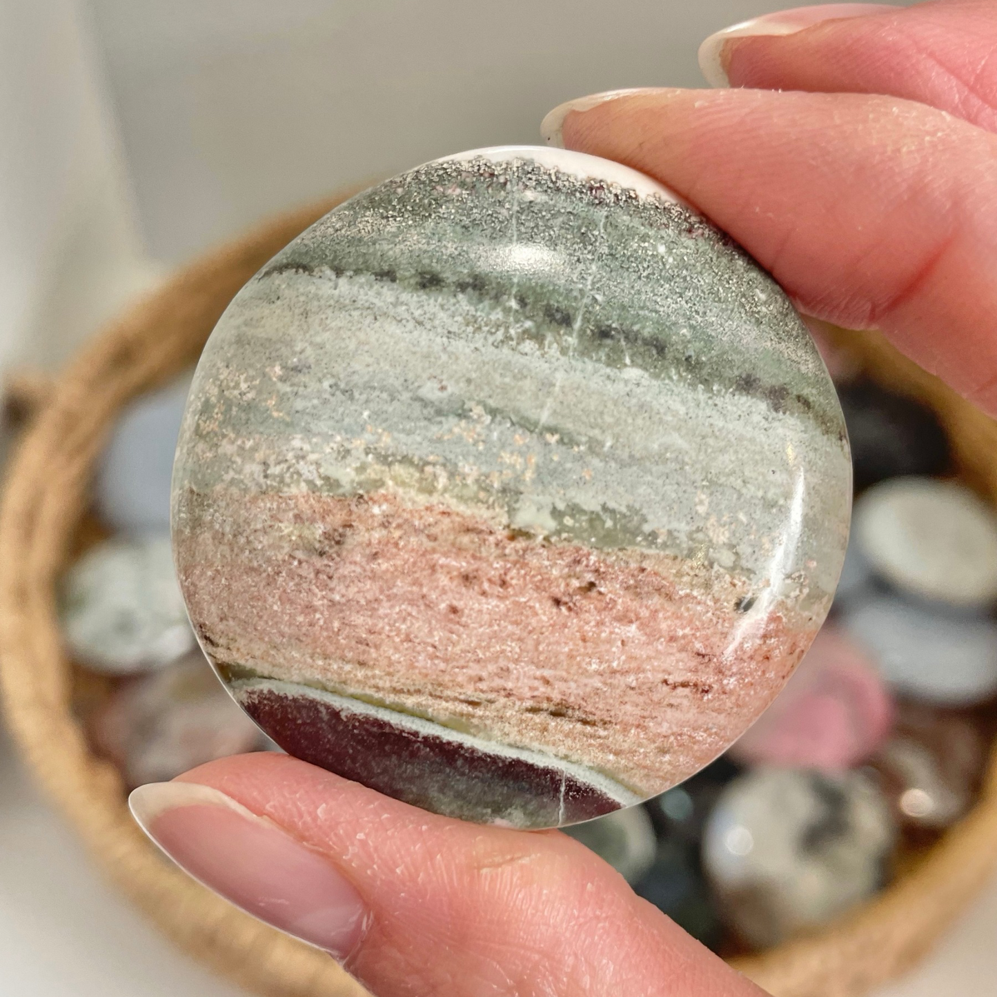 Unicorn Jasper Cookie Palm Stone