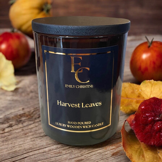 Harvest Leaves Luxury Wooden Wick Candle